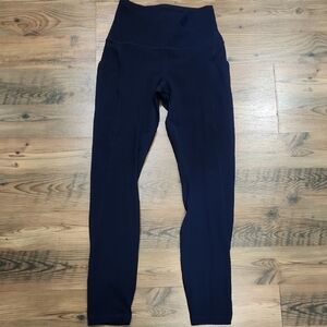 Lululemon Align High Rise Pant with Pockets 25 Ankle True Navy Nulu 4 Small Soft